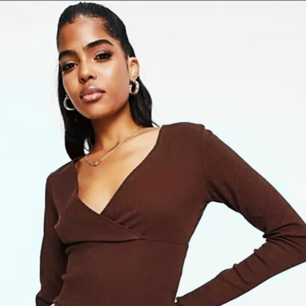 Aritzia Deep V Crossover Top